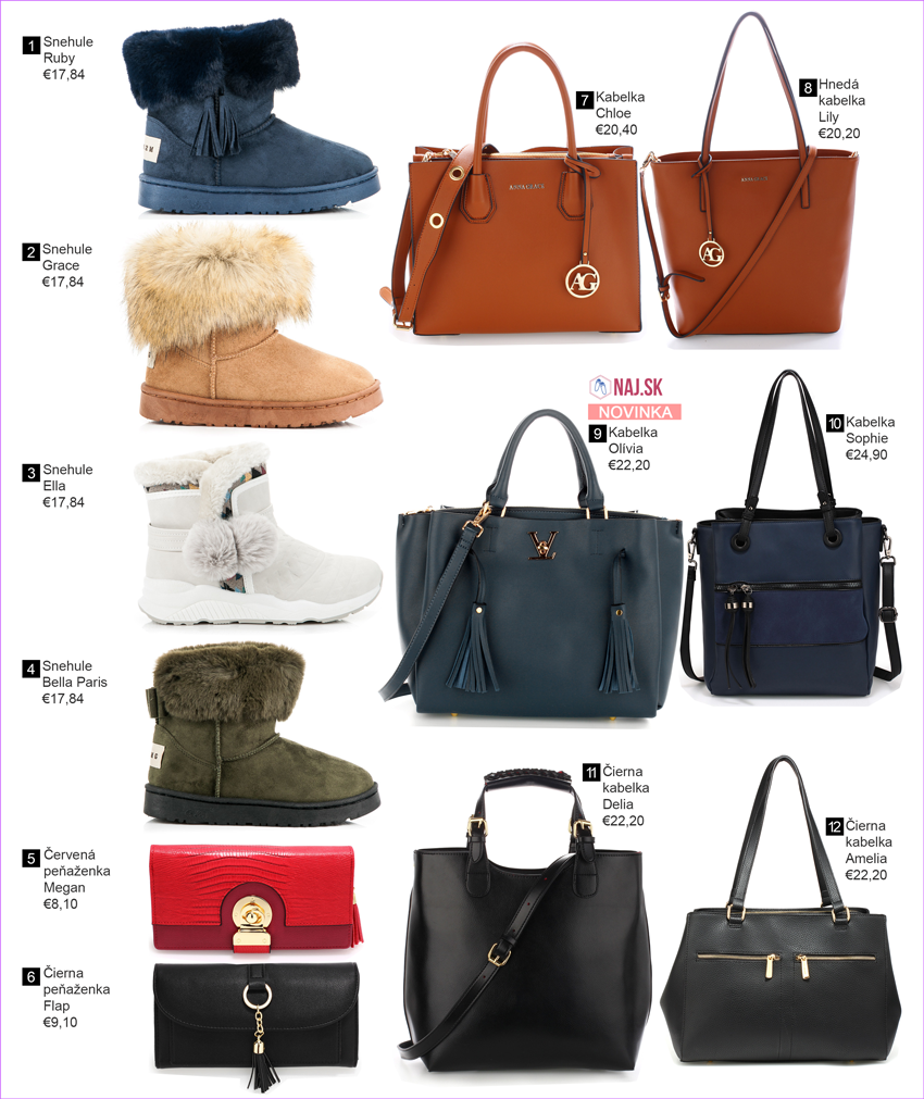 Snehule kabelky penazenky